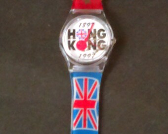 Vintage Hong Kong 1897 -1997 Commemorative Handover or Return Plastic Wrist Watch