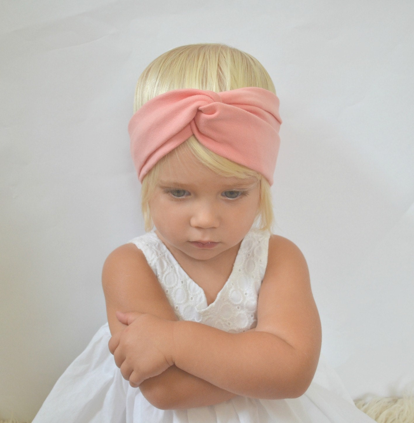 Baby Turban Headband PeachyPink Turban Headband Baby Girl