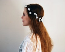 Ella White Rose Flower Crown