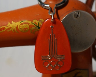 Vintage Keychain Soviet Olympic RARE Keychain Games Soviet AEROFLOT red Sign of Olympic Games Sport Vintage Breloque