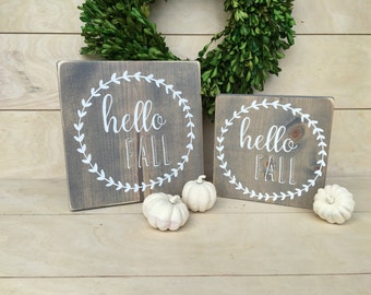 Hello Fall Signs; Farmhouse Fall Signs; Farmhouse Fall Decor; Farmhouse Thanksgiving Decor; Neutral Fall Decor