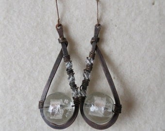 Drop of light ... handmade copper earrings