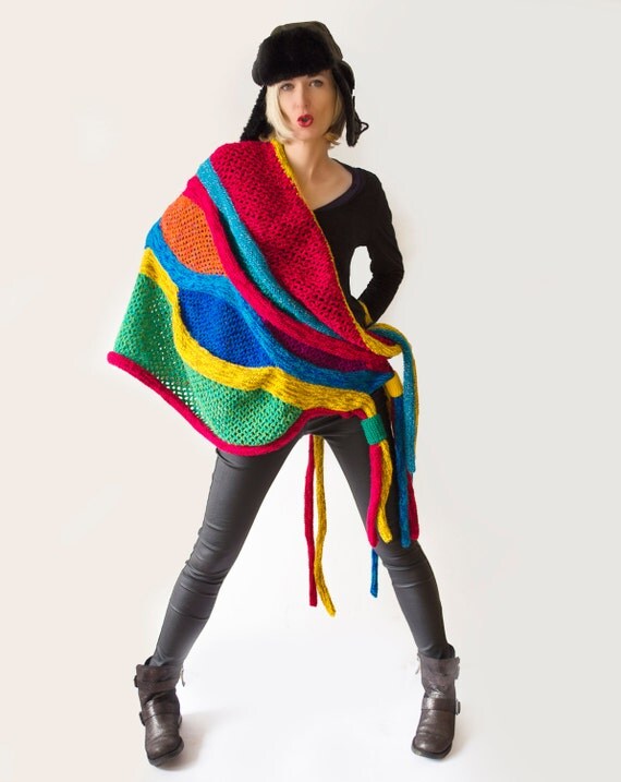 Multicolored Cable Scarf - Ready for Shipping