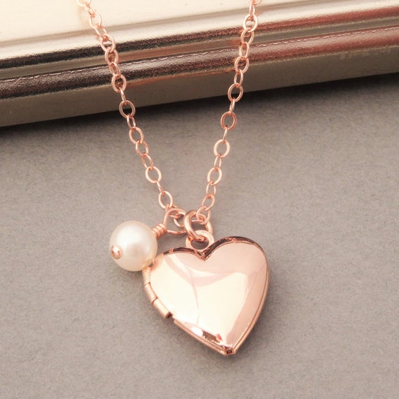 Heart Locket Necklace Rose Gold Rose Gold Heart Locket With