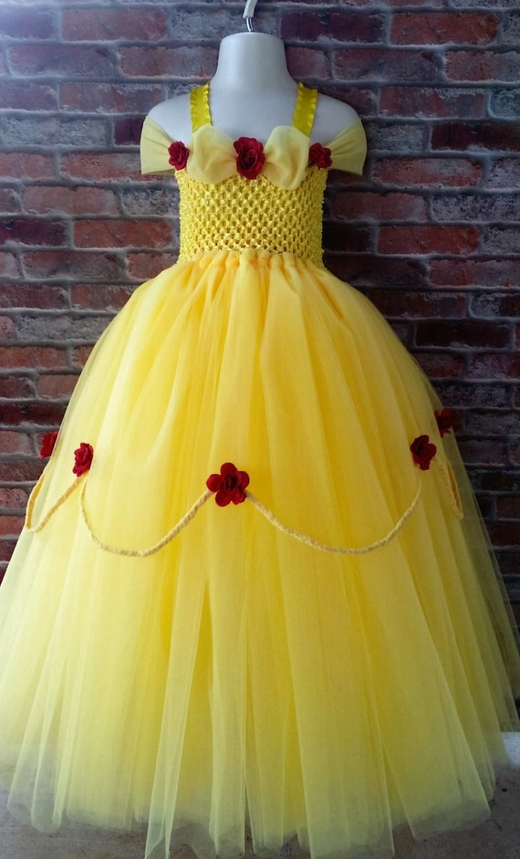 Belle inspired tutu dress LINED top. Belle gown. Halloween