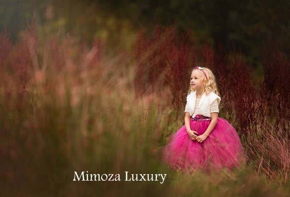 Flower girl dress, Christmas tutu dress, long sleeve tutu dress, bridesmaid dress princess dress, crochet top tulle dress dark fuchsia dress