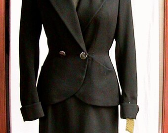 1940s Black Skirt Suit WST044
