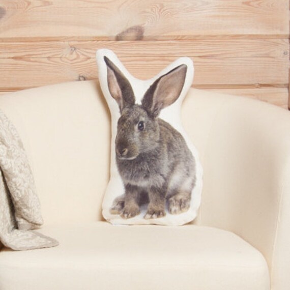 Rabbit Pillow Realistic Rabbit Cushion Hare Shaped by Casacova