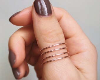 Rose Gold Thumb Ring, Twist thumb ring, Rose gold ring, Swirl thumb ring, Adjustable wire ring, Plain thumb ring, Spiral thumb ring, Silver