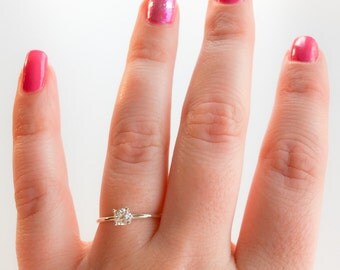 Tiny cz ring, 4 mm cz ring, sterling silver, cz ring, silver ring, sterling ring, cz jewelry