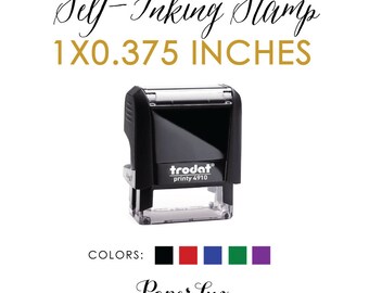 Custom Self-Inking Stamp - 1x0.375 inches - Logo Stamp, Wedding Stamp, Business Stamp