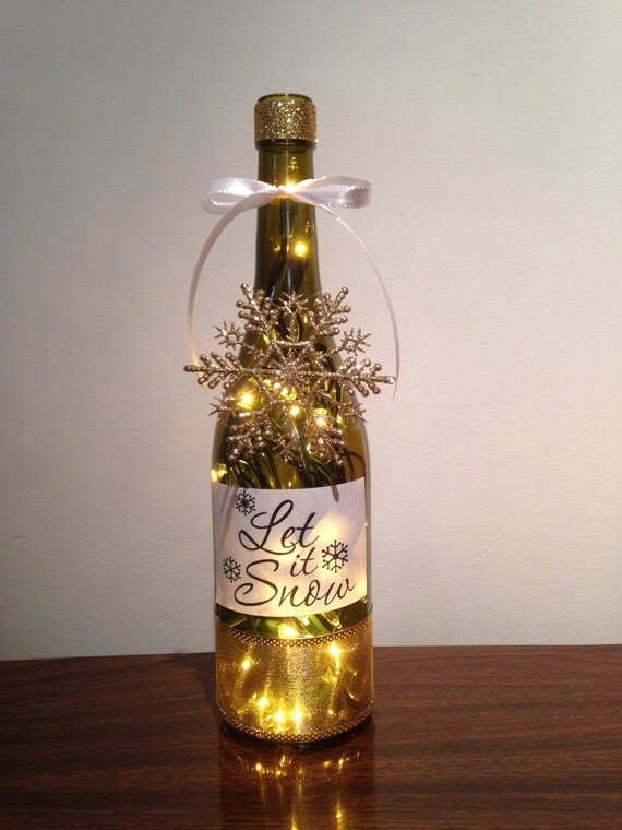 let it snow wine bottle l winter decor night by let it snow wine bottle l winter decor night by