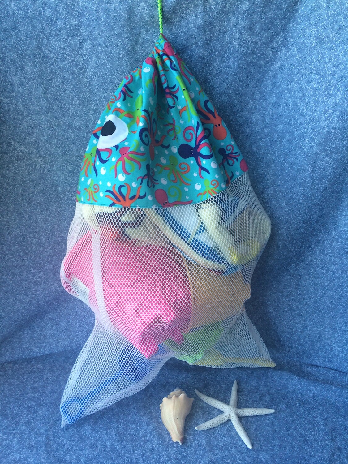 Sand toy bag Beach bag Beach mesh bag by CapeCodSewingCreates