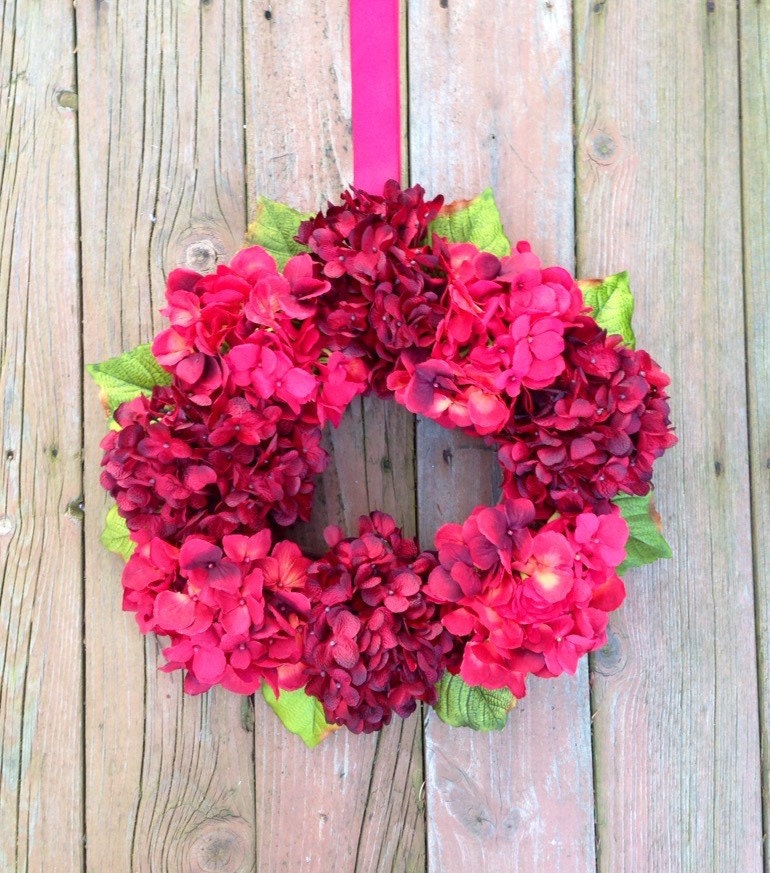 Spring Wreath, Summer Hydrangea Wreath, Spring Hydrangea Wreath, Red Hydrangea Wreath, Hydrangea Summer Wreath, Rustic Wreath