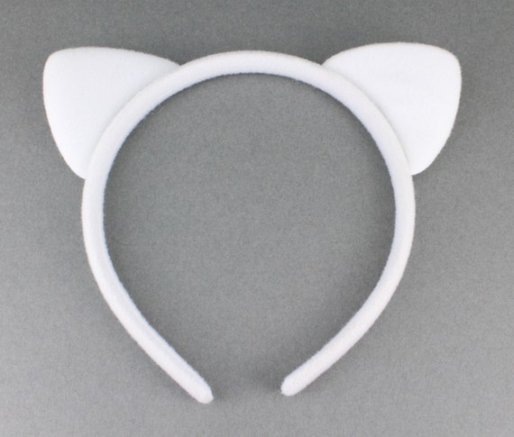 White Cat Kitten Ears Headband Faux Fur Furry Head Band Kawaii
