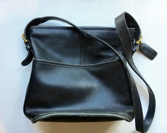 Vintage Coach Bucket Bag | Black Leather Bleeker Bag| Cross Body Purse
