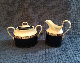 Mikasa Black Diamonds Cream and Sugar Set/L5030