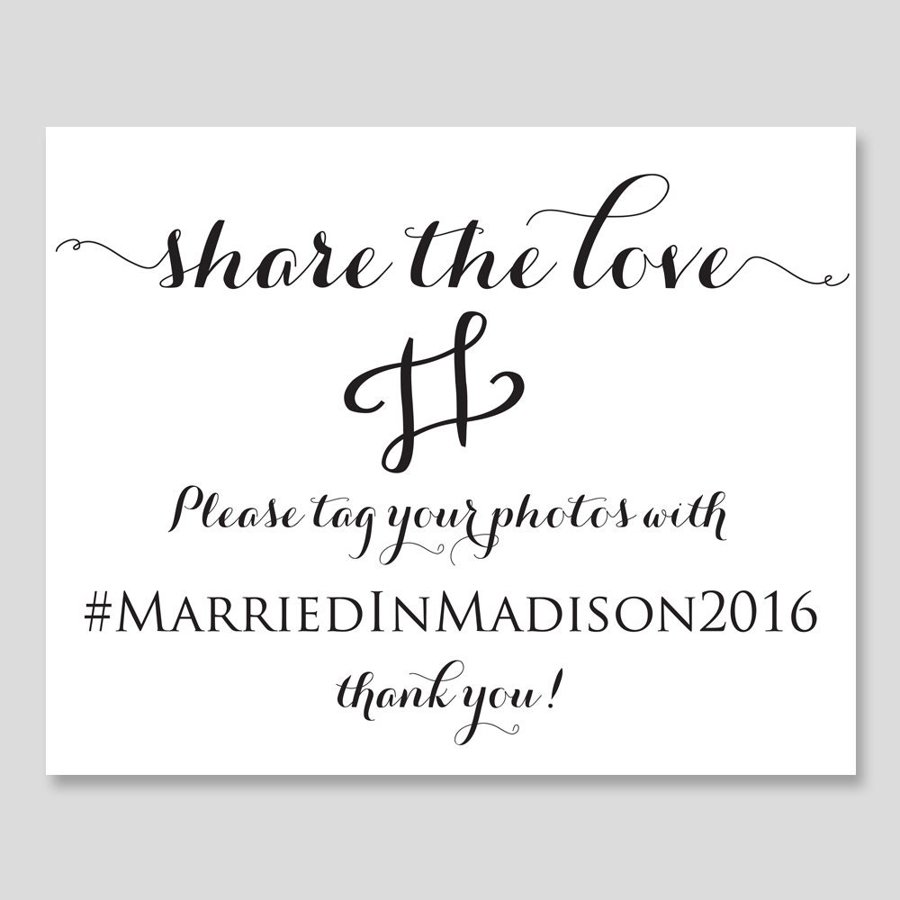 Wedding Hashtag Sign Wedding Hashtag Printable Hashtag