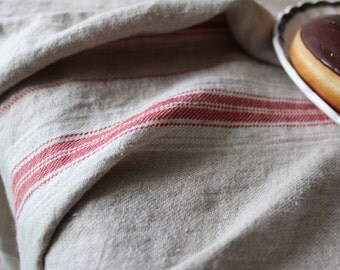 Linen Tablecloth, Linen table cover, premium linen,French style table cover, Provance tablecloth, natural red stripes provance tischdecke