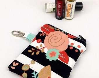 Mini Essential Oil Case, Essential Oil Holder, Keychain. *YOU PICK* holds 3 roller bottles or 2 5ML and/or 15ML essential oil bottles!