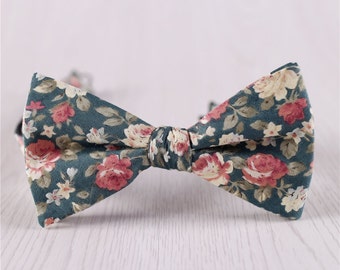 army green bowties.floral printed bowtie.self tie bow tie.vintage cotton bowties.mens cheap bowties.wedding bowties.groomsmen bowtie+bt45
