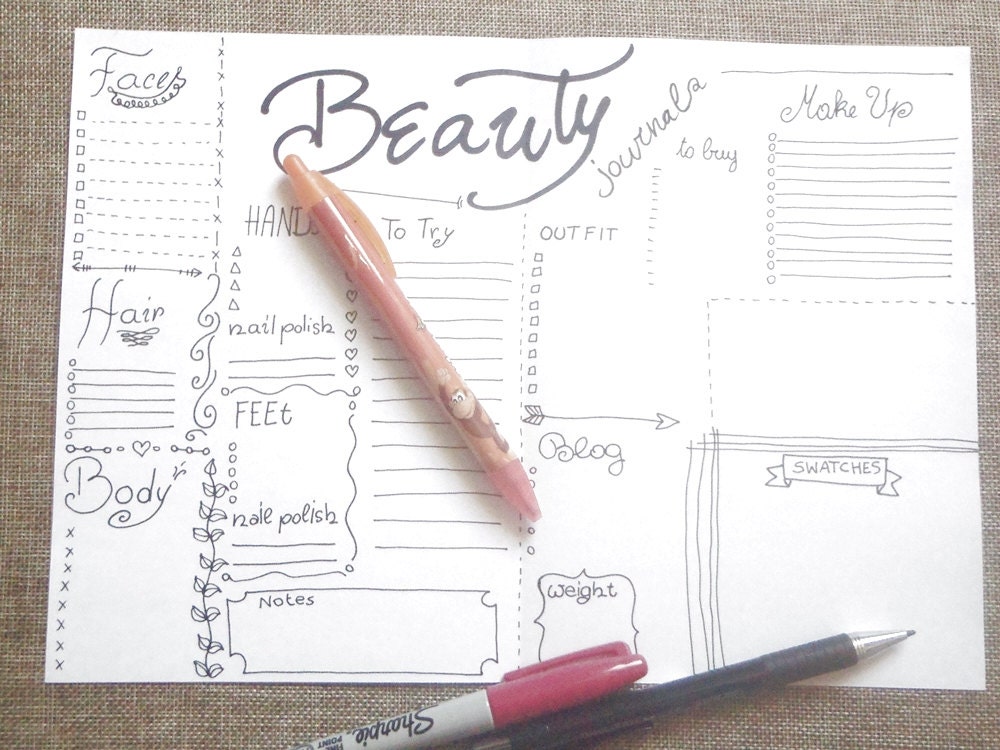 beauty journal make up journaling blogger planner beauty
