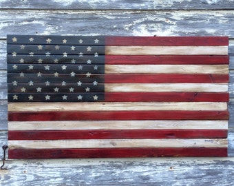 Rustic Wood American Flag Art