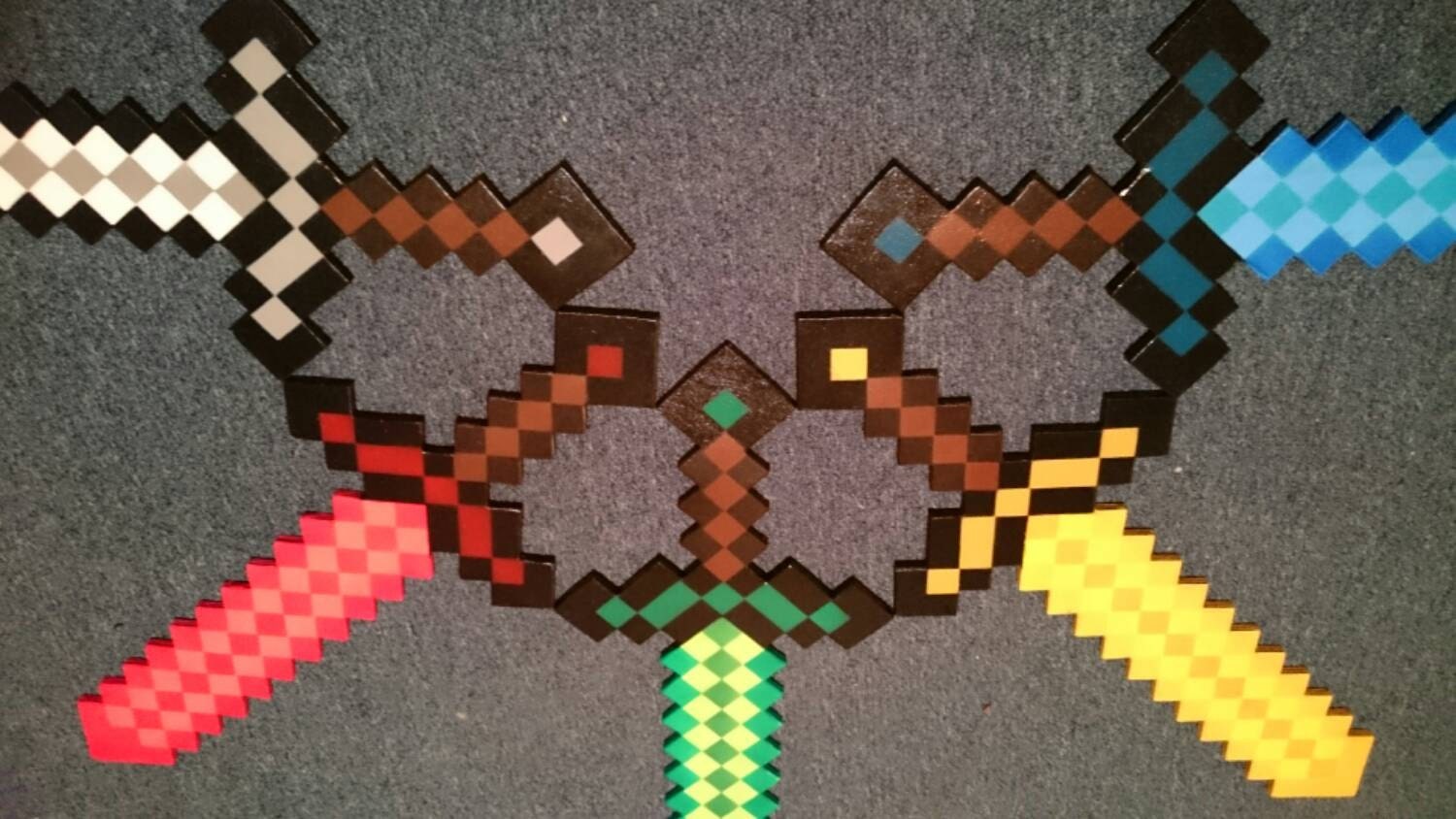 Minecraft wooden toy swords players collectors glow in by MARKRAFT