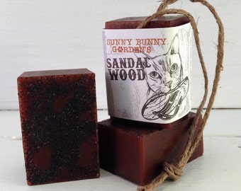 Organic Sandalwood Soap-On-A-Rope, Manly Soap, Soap Men Love, Handmade Sandalwood Soap, Gifts For Dad, Gifts For Husband, Sunny Bunny Garden
