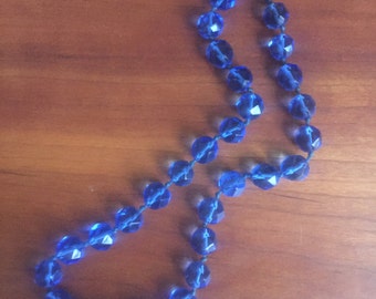 Beautiful blue cut glass necklace