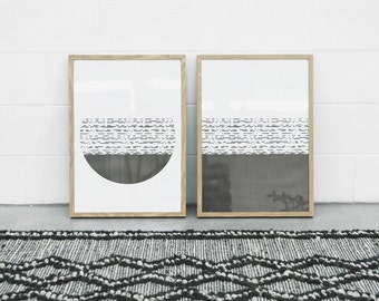 Minimalist Art Set, Modern Geometric Print, Digital Art, Black and White Print, Simple Modernism, Home Decor Wall Art, Scandinavian Modern