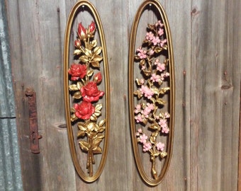 Vintage Wall Decor,Floral Decor,Home Decor,Wall Hanging, Retro Home Decor,Flowers,Roses,Flower Decor,Decorative Flowers,Unique Decor