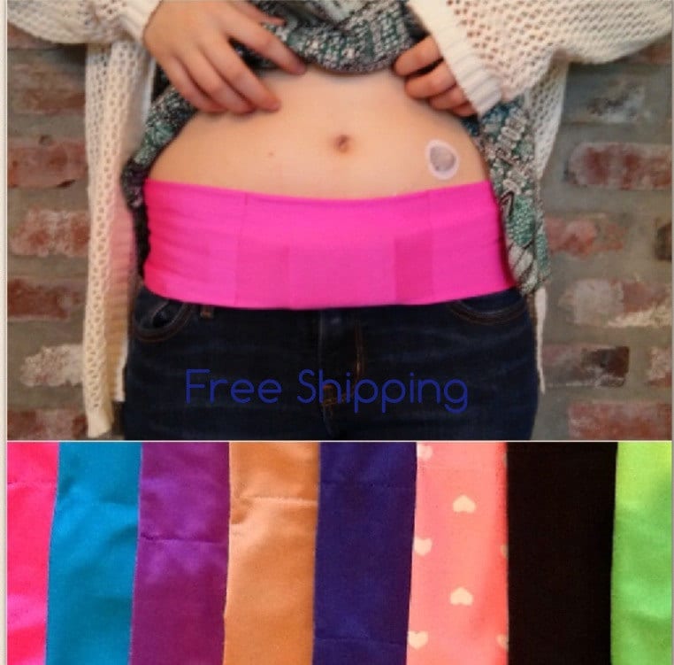 Insulin Pump Bands with no Velcro closure in the pocket for