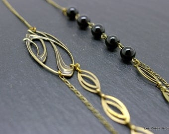 Long necklace art deco turquoise