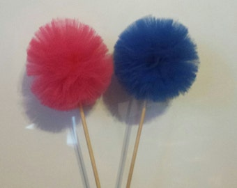 Pom Pom Centerpiece, basic tulle pom pom, baby reveal centerpiece, birthday centerpiece, basic pom pom