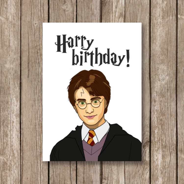 printable birthday card Harry Potter harry birthday by OhIneedthis