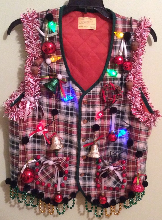 plaid ugly christmas sweaters