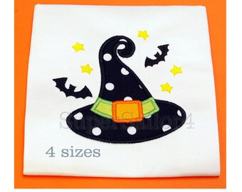 Witch hat applique design, Halloween applique design