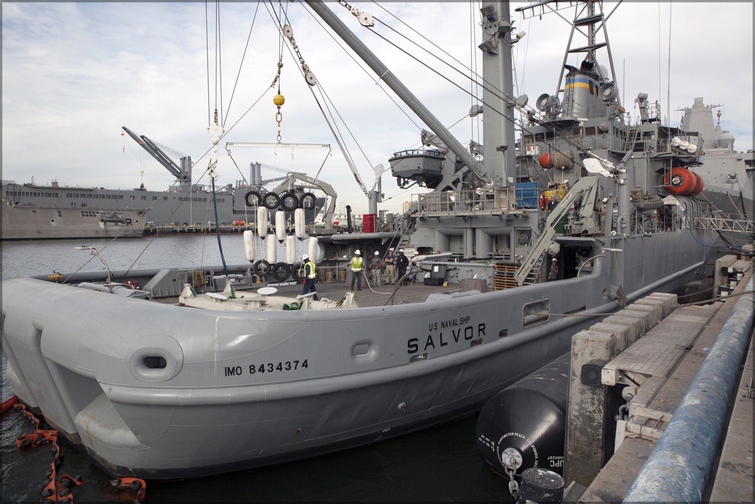 24x36 Poster . Usns Salvor Salvage Ship At Naval Base San