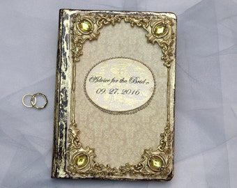 Wedding Guest Book, French Rococo Wedding Book, Marie Antoinette Wedding Book, Customized Book , Advice Wedding Book, Personalized Book