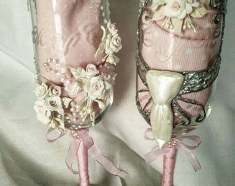 Wedding decorated glasses