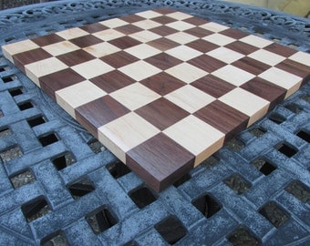 Birthday gift for men. Chess board made of maple and walnut. Wooden chess board gift ideas. Custom orders are welcome. 16 inch chess board