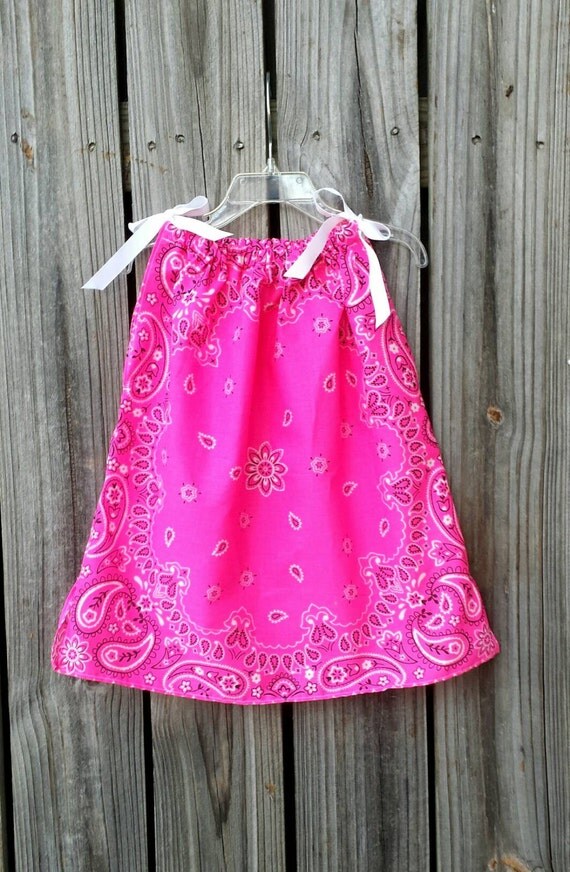 Neon Pink Baby Girl Clothes 1 Year Old Bandana Dress Bandana