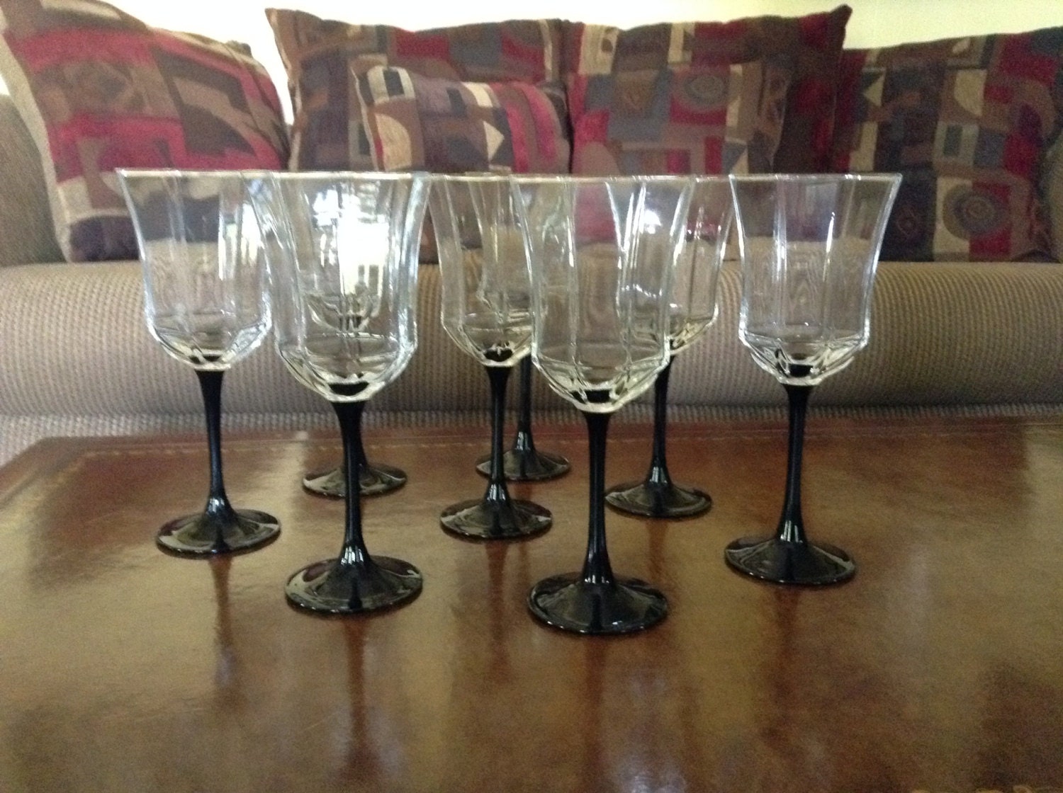 Arcoroc Luminarc OctimeBlack Water Goblets France