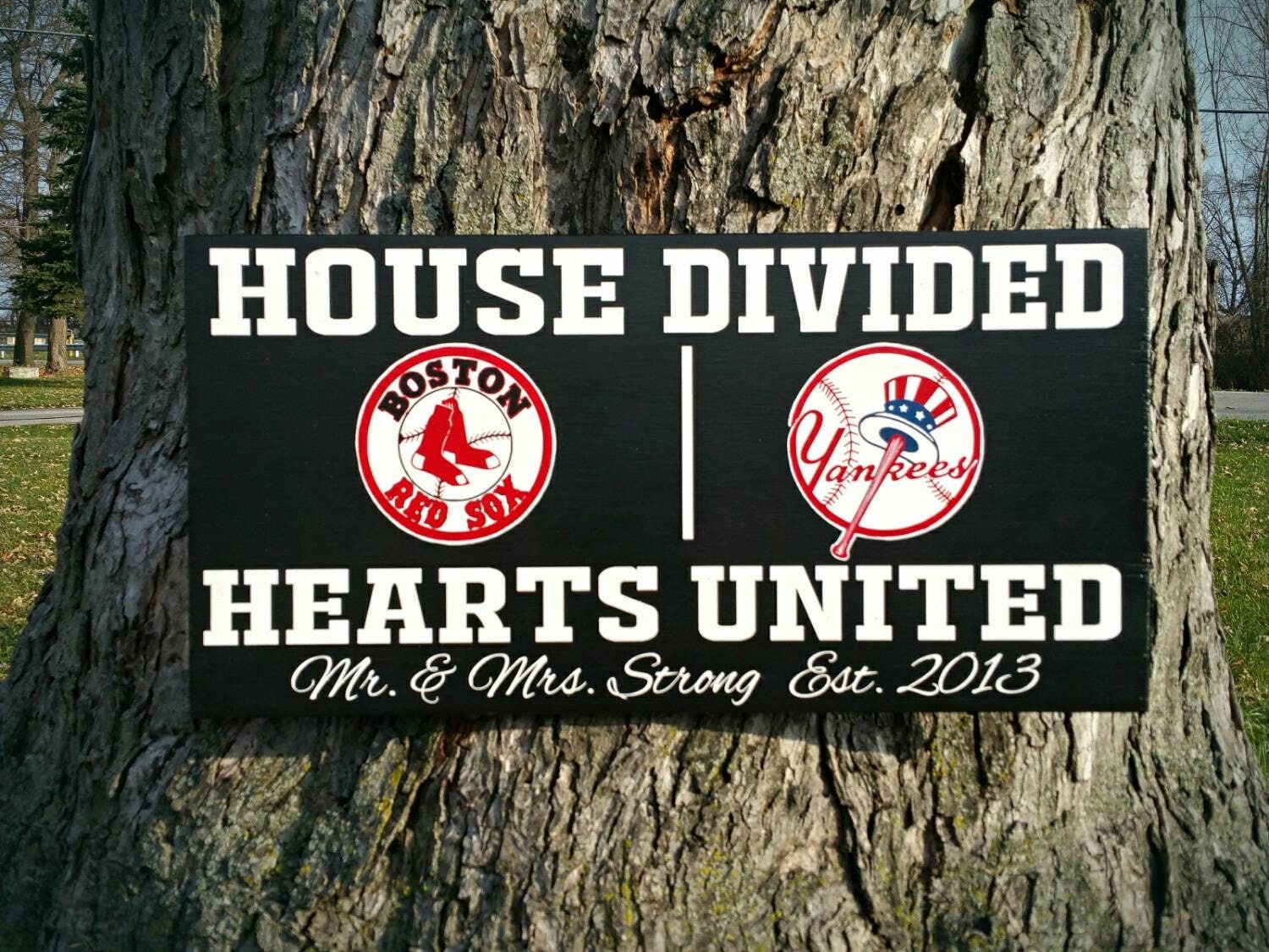House Divided 12x24 Handpainted Wood Sign