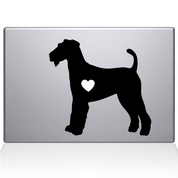 Airedale Terrier Love Silhouette apple macbook laptop decal