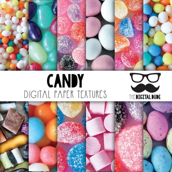 Premium Digital Paper Set Candy Digital Paper Scrapbook