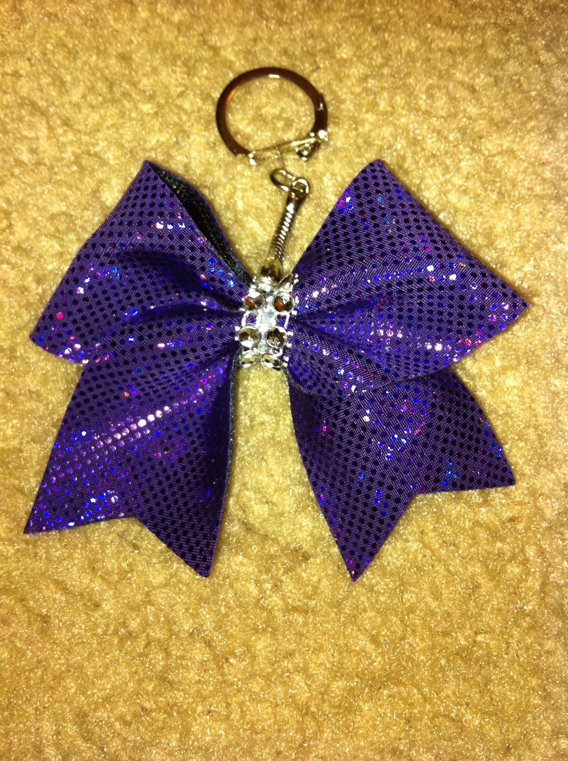 Shiny Purple Keychain Bow by BowsWithAPurpose on Etsy