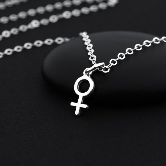 Female Symbol Necklace Sterling Silver Feminist by BijouBright