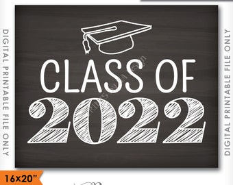 class 2022 2021 sign grad clipart graduation 2029 2023 school college printable chalkboard party 16x20 digital instant file 2025 2028